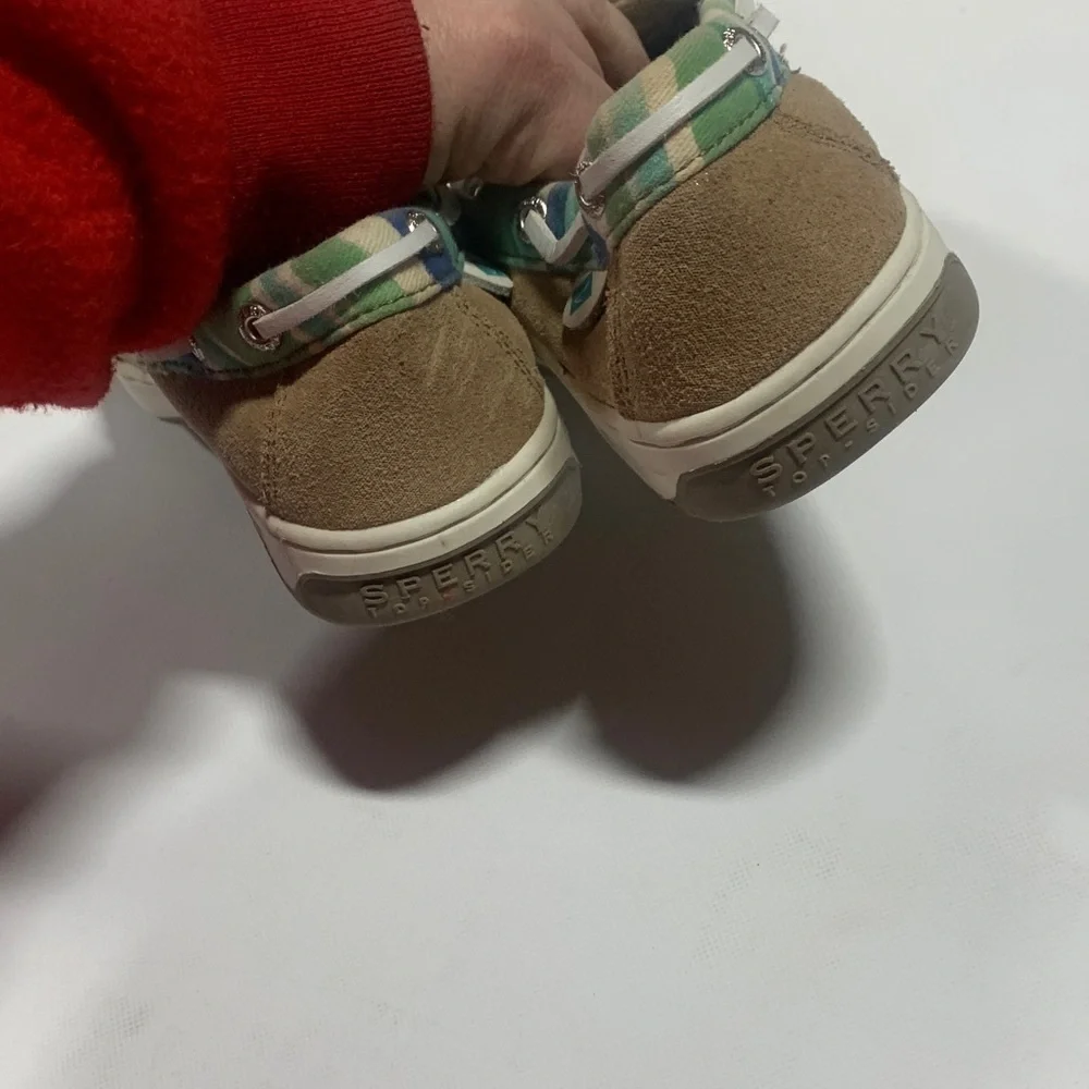 Tan and White Kids 3 Shoes Sperry‎ Angelfish Boat Shoes in Tan multi color 3314
